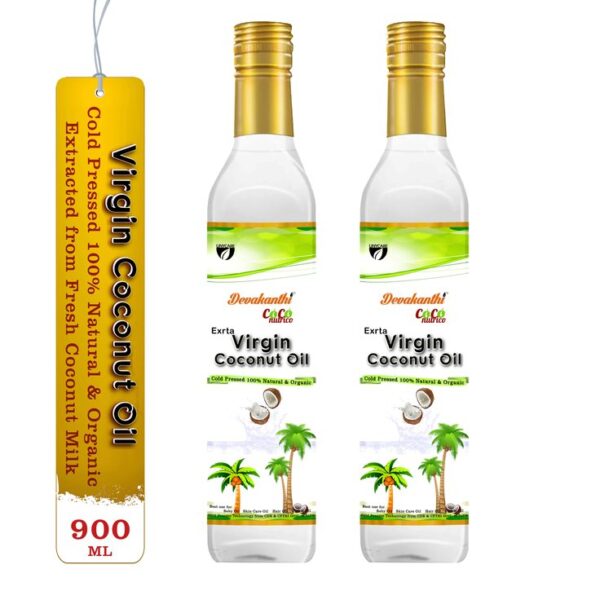 Cold Pressed Virgin Coconut Oil 900 ml (450 ml  x 2)
